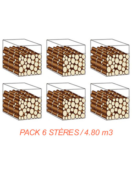 Pack 6 stères / Bûches 50 cm / 4.80 m3 Pack 6 stères / Bûches 50 cm / 4.80 m3