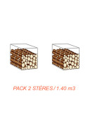 Pack 2 stères / Bûches 33 cm / 1.40 m3