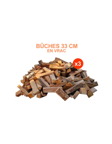 Pack 3 stères / Bûches 33 cm / 2.10 m3