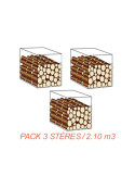 Pack 3 stères / Bûches 33 cm / 2.10 m3