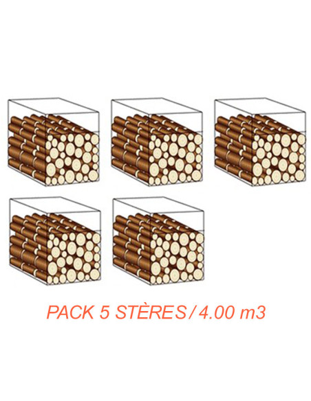Pack 5 stères / Bûches 33 cm / 3.50 m3