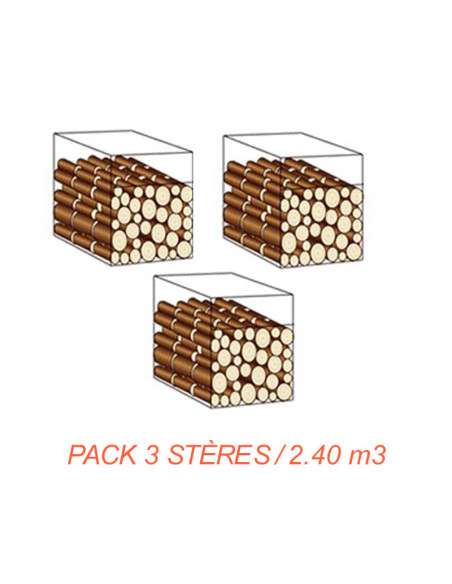 Pack 3 stères / Bûches 50 cm / 2.40 m3 Pack 3 stères / Bûches 50 cm / 2.40 m3