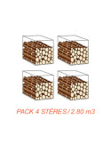 Pack 4 stères / Bûches 33 cm / 2.80 m3