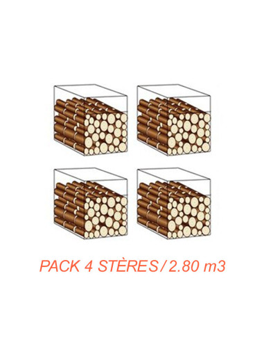 Pack 4 stères / Bûches 33 cm / 2.80 m3