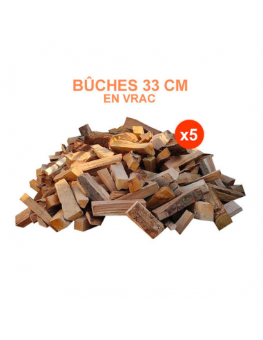 Pack 5 stères / Bûches 33 cm / 3.50 m3
