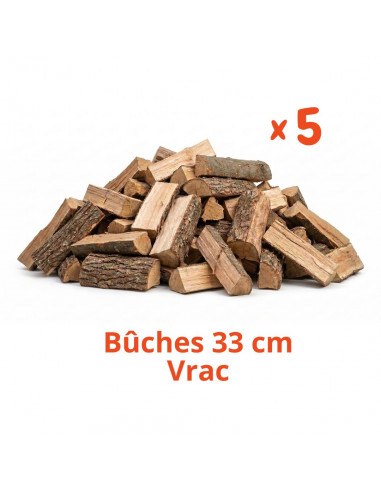Pack 5 stères / Bûches 33 cm / 3.50 m3