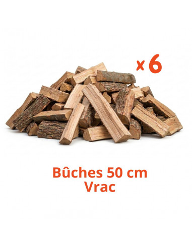 Pack 6 stères / Bûches 50 cm / 4.80 m3